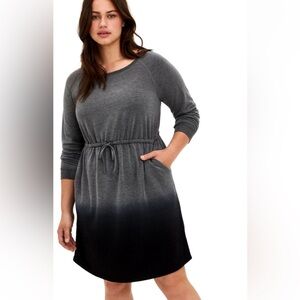 Torrid Charcoal and Black Ombre Long Sleeve Dress